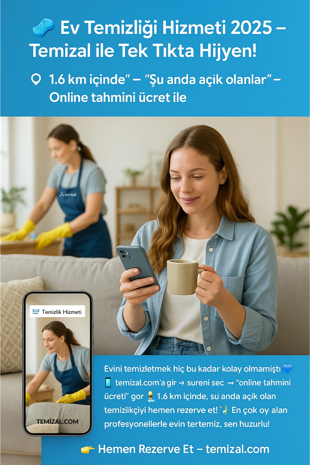 Ev Temizliği Hizmeti 2025 – İstanbul’da Gerçek Hijyen, Gerçek Kolaylık | Temizal